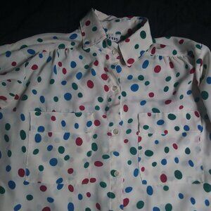 Vintage All Hours Multicolor Polka Dots Polyester Disco Shirt